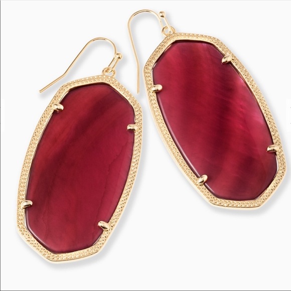 Kendra Scott Jewelry - NWT Kendra Scott Maroon & Gold Danielle Earrings